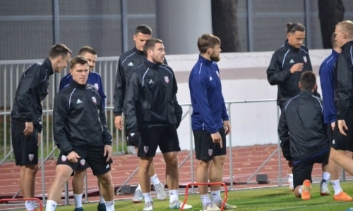Фоторепортаж с тренировки сборной Латвии перед игрой с Казахстаном