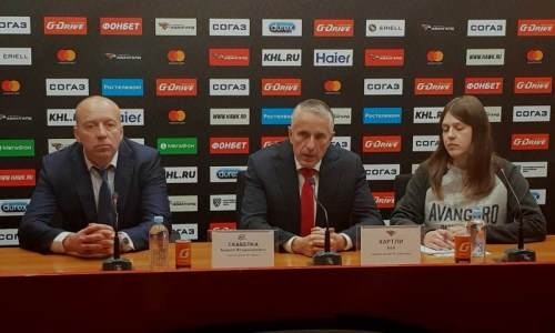 Видео послематчевой пресс-конференции игры КХЛ «Авангард» — «Барыс» 5:3