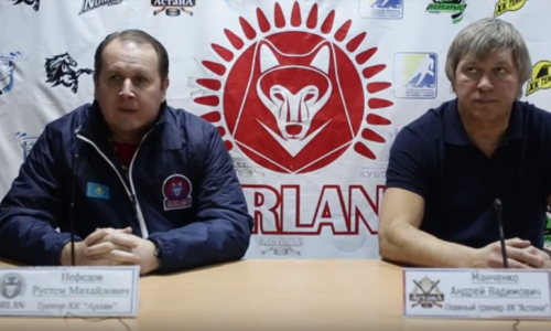 Видео послематчевой пресс-конференции игр чемпионата РК «Арлан» — «Астана» 7:1, 7:2