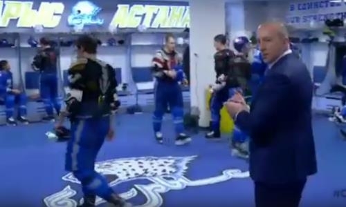 Видео из раздевалки «Барыса» после победы над минским «Динамо» с эмоциональной речью Скабелки