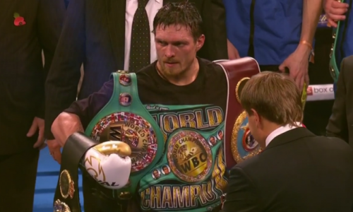 После победы над Белью в весе Шуменова Усик ответил, когда хочет драться с Джошуа