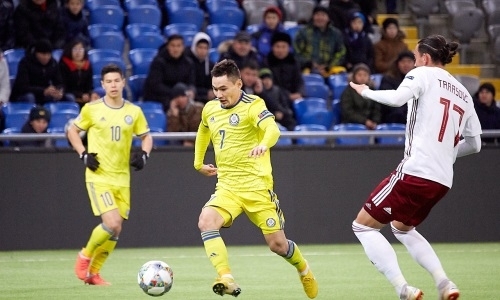 В матче Лиги наций с Латвией игроки сборной Казахстана сыграли свои юбилейные матчи 