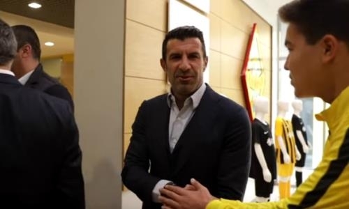 Видеосюжет о посещении футбольными знаменитостями Академии «Кайрата»