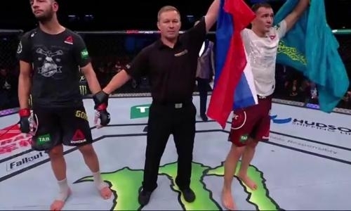 С флагом Казахстана. Полное видео дебютного боя казаха Дамира Исмагулова в UFC