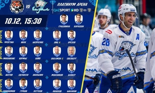 Состав «Барыса» на матч КХЛ с «Амуром»