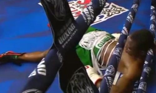 Видео тяжелого нокаута нигерийца небитым казахстанцем прямым ударом в челюсть