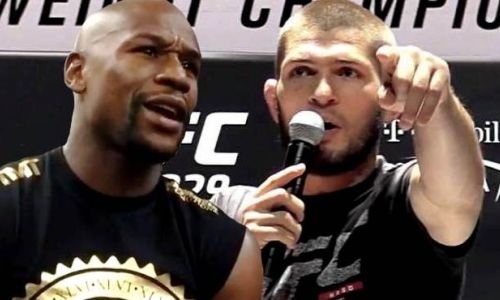 «Никаких сомнений — разнесем!». Как Нурмагомедов и Мэйвезер оскорблениями обменивались после боев на «нефартовой» арене Головкина