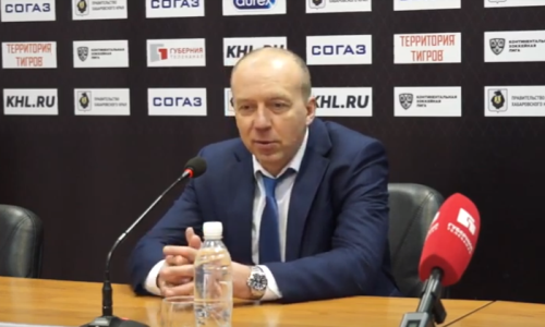 Видео послематчевой пресс-конференции игры КХЛ «Амур» — «Барыс» 2:1