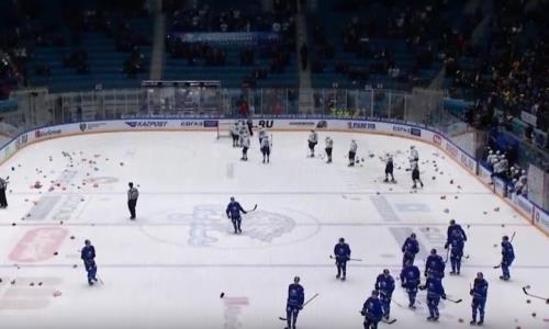 Видео мишкопада после победы «Барыса» над «Адмиралом»