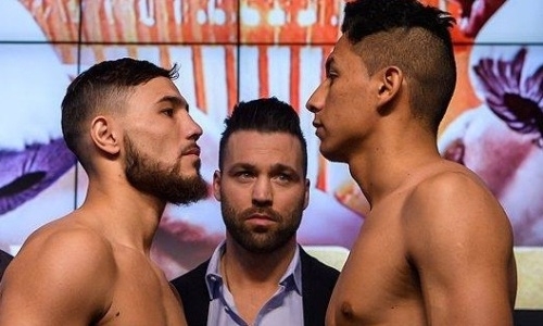 Видео дуэли взглядов 20-летнего казахстанского нокаутера и мексиканца перед боем за титул чемпиона мира