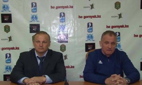 Видео послематчевой пресс-конференции игр чемпионата РК «Горняк» — «Бейбарыс» 2:5, 1:4