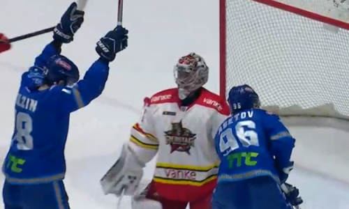 Видео рекордной шайбы «Барыса» в матче КХЛ с «Куньлунь РС»