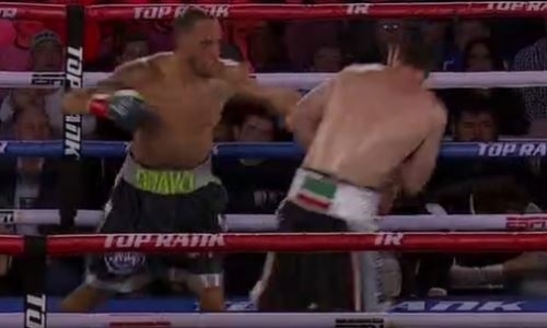 Видео боя с двумя нокдаунами и нокаутом Брант — Байсангуров за титул в весе Головкина