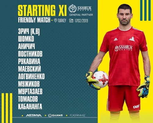 «Астана» объявила состав на товарищеский матч с «Бананцем»