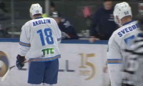 Видео первой шайбы игрока «Барыса» в КХЛ в матче плей-офф с «Торпедо» 