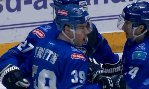 Видео шайбы Фрэттина в матче полуфинала плей-офф КХЛ «Барыс» — «Авангард»