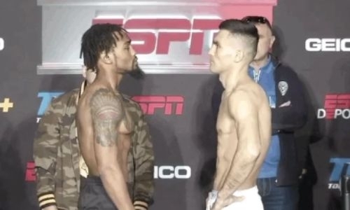 Казахстанский нокаутер прошел взвешивание перед боем в шоу Top Rank в США