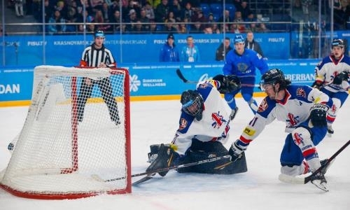 Фоторепортаж с хоккейного матча Универсиады-2019 Казахстан — Великобритания 17:1