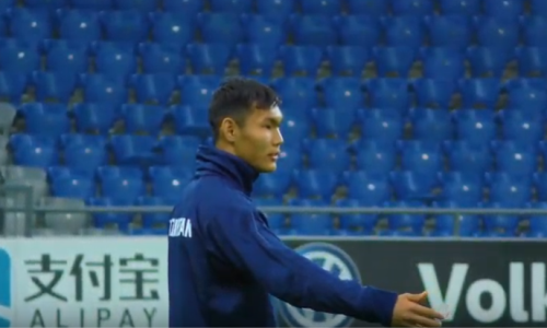 Видео предыгровой тренировки сборной Казахстана