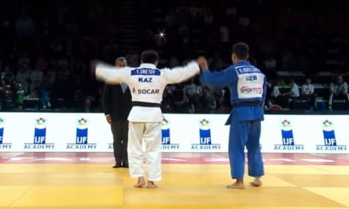 Видео победы казахстанского дзюдоиста Сметова над узбеком в финале Гран-при
