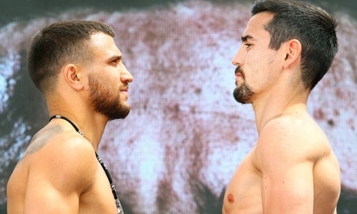 Ломаченко и Кролла прошли взвешивание перед титульным боем в вечере бокса с участием Алимханулы