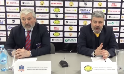 Видео послематчевой пресс-конференции игры плей-офф ВХЛ «Сарыарка» — «СКА-Нева» 3:1