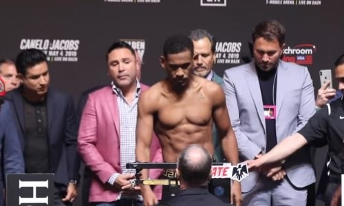 Видео взвешивания экс-соперников Головкина «Канело» и Джейкобса перед боем