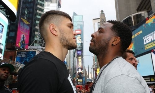 Ахмедов встретился лицом к лицу с соперником по титульному бою в андеркарде у Головкина