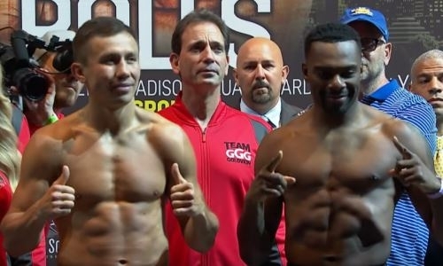 Видео лучших моментов финального взвешивания вечера бокса Головкин — Роллс