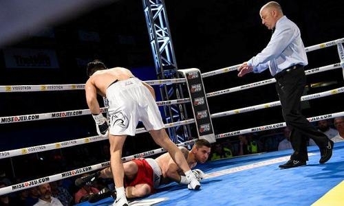 Видео одного удара, который стал фатальным для непобежденного соперника казахстанца