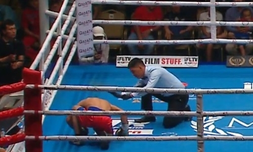 Видео нокаута грузина казахстанским боксером мощным ударом по корпусу за 90 секунд