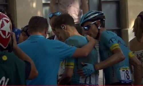 Капитан «Астаны» не смог завершить гонку на «Тур де Франс» из-за падения