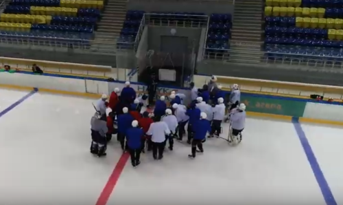 Видео первой тренировки «Алматы» на льду