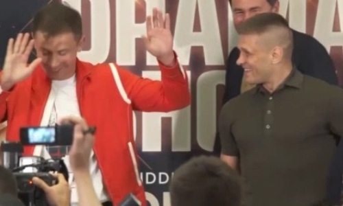 Головкин круто отжег на дуэли взглядов с Деревянченко перед титульным боем. Видео