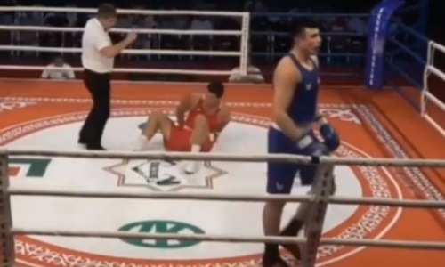 Появилось полное видео боя с нокаутом казахстанского супертяжа узбеком из профи