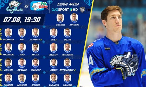 «Барыс» назвал состав на матч Кубка Президента РК с «Ак Барсом»