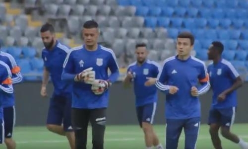 Видео предыгровой тренировки «Тараза» на «Астана Арене»