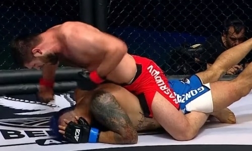 Непобежденный россиянин нанес парню с ирокезом 13 ударов по голове подряд. Видео безумного нокаута