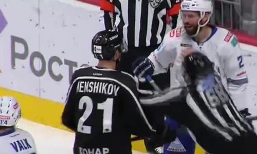 Игроки «Барыса» и «Трактора» чуть не подрались в матче КХЛ. Видео