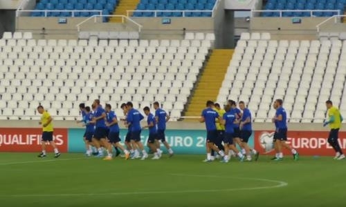 Видео предматчевой тренировки сборной Казахстана на Кипре