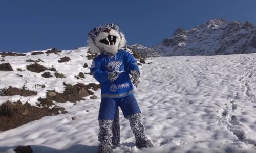 Маскот «Барыса» расхаживает по Алматы