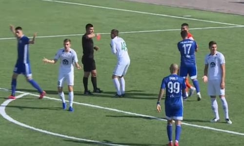 Видео удаления Устинова матча Премьер-Лиги «Атырау» — «Окжетпес»