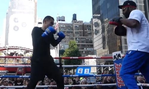 Полное видео открытой тренировки Головкина перед боем за два титула чемпиона мира