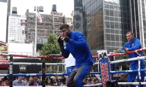 Полное видео открытой тренировки Али Ахмедова перед боем в андеркарде вечера бокса Головкин — Деревянченко