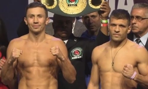 Кто тяжелее? Головкин и Деревянченко прошли финальное взвешивание перед боем за два титула чемпиона мира