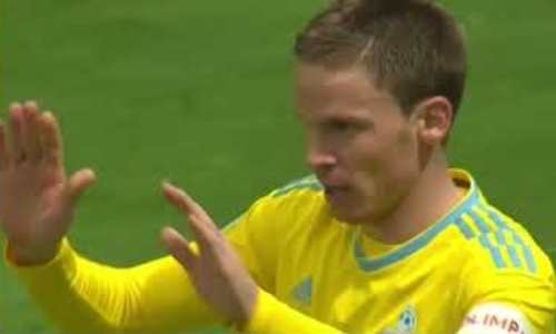 Видео четвертого гола Томасова матча Премьер-Лиги «Астана» — «Актобе»