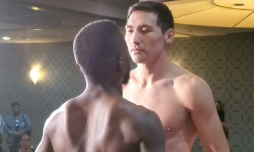 Алимханулы показал видео дуэли взглядов с соперником перед боем за два титула