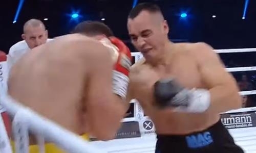 Видео впечатляющего нокаута «пушкой» с левой в челюсть казахстанского супертяжа в бою за титул IBO