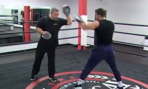 Видео с тренировки Садриддина Ахмедова перед боем в андеркарде шоу Лемье — Бурсак