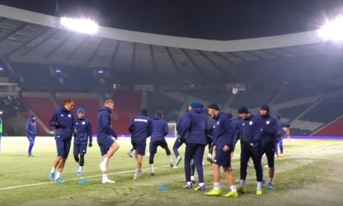 Видео тренировки сборной Казахстана перед заключительным матчем отбора ЕВРО-2020
